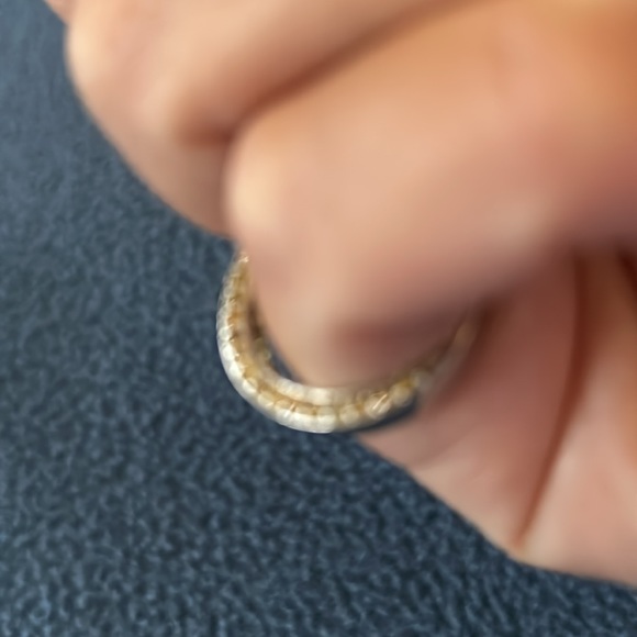 Brand New Lovely 925 Silver 14K White Gold Plated Round Sapphire Band - Picture 6 of 7